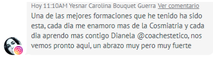 Testimonio de Yesnar Carolina sobre la formación