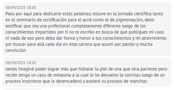 Testimonio de alumna sobre formación en pigmentación y acné